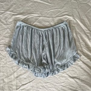 Brandy melville ruffled baby blue shorts